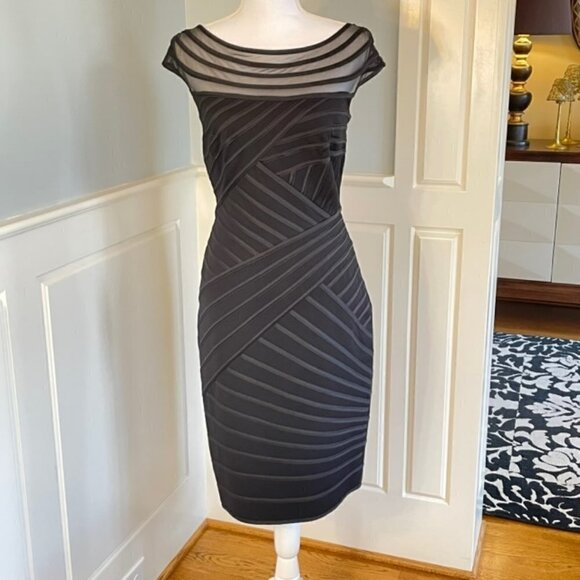 Tadashi Shoji Cocktail Dress LBD Day to Night Black Size Small - Picture 2 of 7